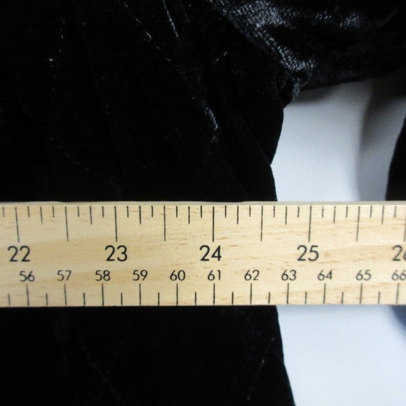 Talbots Quilted Velvet Blazer Jacket Women 2X Black Velour Ruffle Trim 680 - Picture 7 of 9
